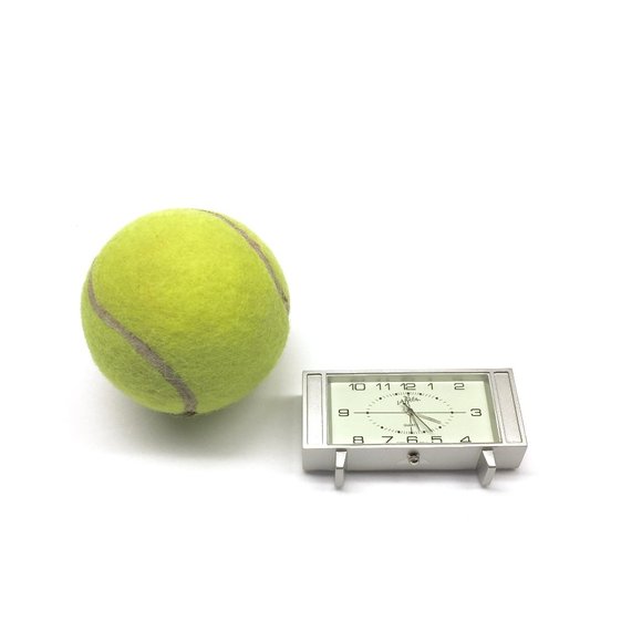 Miniature Silver Mini Retro TV style clock, QUARTZ Japan Movement, La Brea, New - Picture 7 of 7